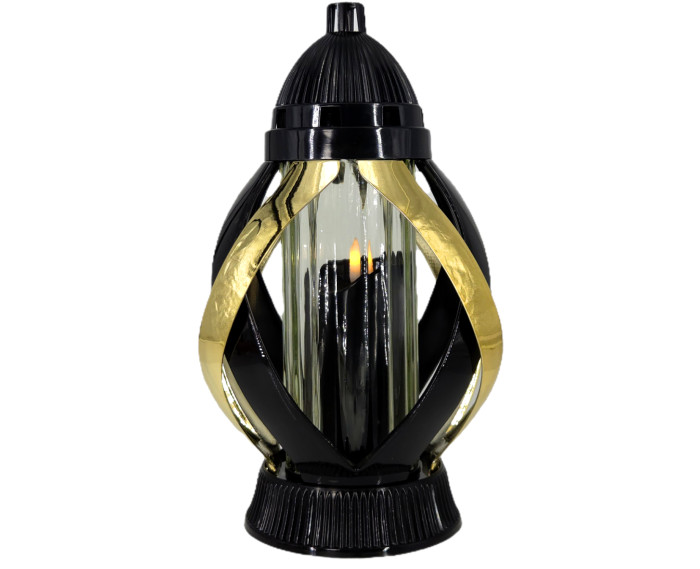 Piękny lampion 28cm metalizowana złota wstęga oryginalny kształt