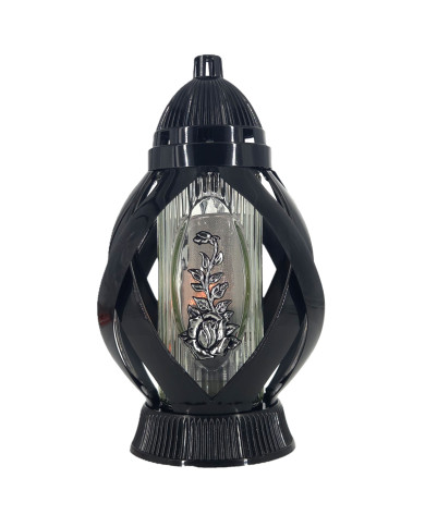 Piękny lampion 28cm wstęga czarna ze srebrnym kwiatem oryginalny kształ Piękny lampion 28cm wstęga czarna ze srebrnym kwiatem oryginalny kształ