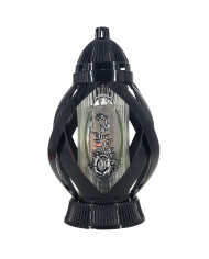 Piękny lampion 28cm wstęga czarna ze srebrnym kwiatem oryginalny kształ