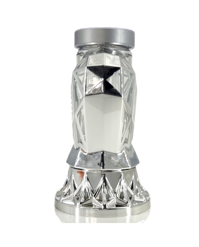 Piękny srebrny znicz Solarny LED 25cm nowoczesny lampion metalizowany róża Piękny srebrny znicz Solarny LED 25cm nowoczesny lampion metalizowany róża