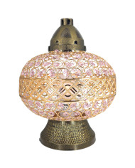 Duzy znicz 36cm Premium Big Waza Złota Brązowe Kryształki piękny znicz