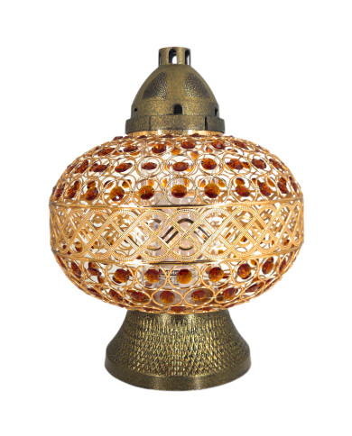 Duzy znicz 36cm Premium Big Waza Złota Brązowe Kryształki piękny znicz