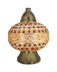 Duzy znicz 36cm Premium Big Waza Złota Brązowe Kryształki piękny znicz