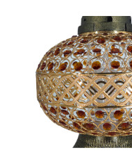 Duzy znicz 36cm Premium Big Waza Złota Brązowe Kryształki piękny znicz