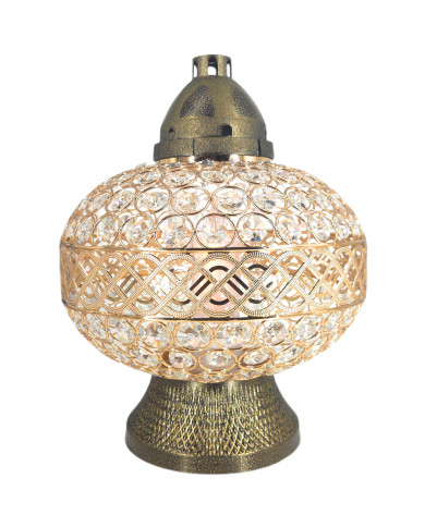 Duzy znicz w kształcie wazy z kryształkami  -  Witraż Big Waza Premium Złota