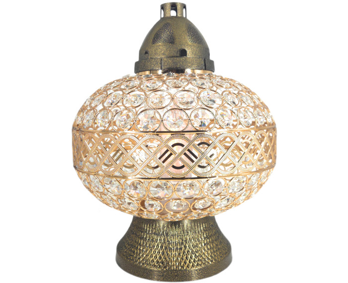 Duzy znicz w kształcie wazy z kryształkami  -  Witraż Big Waza Premium Złota