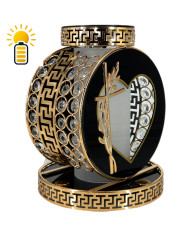 Elegancki znicz solarny z kryształkami Koło VIP Premium Solar Srebrny