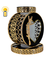 Elegancki znicz solarny z kryształkami Koło VIP Premium Solar Srebrny