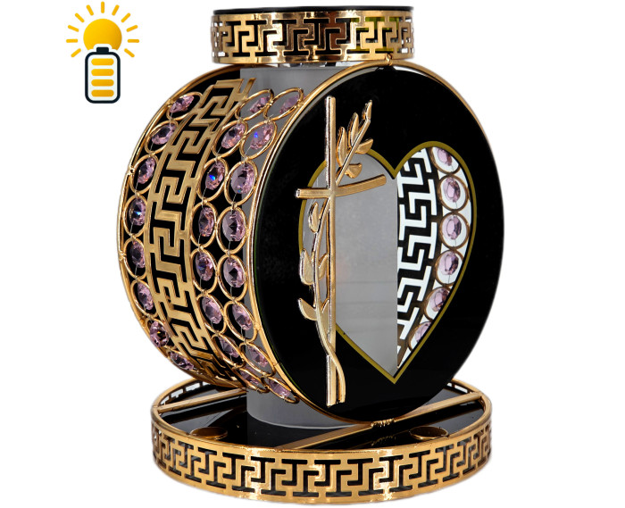 Elegancki znicz solarny z kryształkami Koło VIP Premium Solar Oset