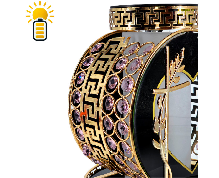 Elegancki znicz solarny z kryształkami Koło VIP Premium Solar Oset