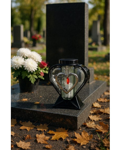 Znicz LED solarny serce 27,5 cm dekoracyjny nagrobny na cmentarz Znicz LED solarny serce 27,5 cm dekoracyjny nagrobny na cmentarz