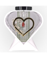 Piękny duży lampion 38cm wazon z kwiatem mak czarno złoty