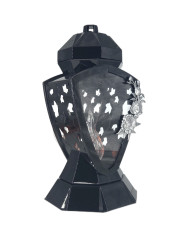 Piękny duży lampion 37cm nowoczesny wzór glamour Lamel czarno złoty róża