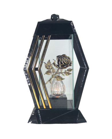 Piękny duży lampion 37cm nowoczesny wzór glamour Lamel czarno złoty róża Piękny duży lampion 37cm nowoczesny wzór glamour Lamel czarno złoty róża