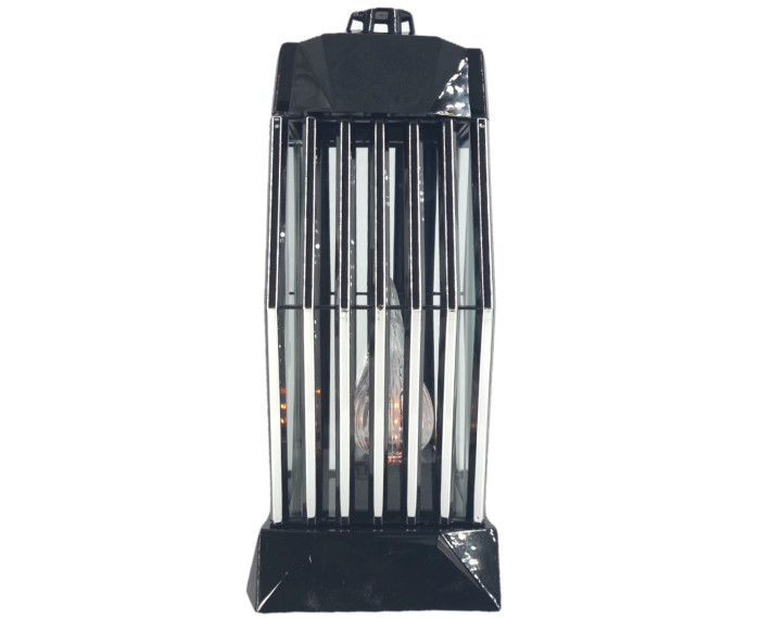 Piękny duży lampion 37cm nowoczesny wzór glamour Lamel czarno srebrny róża