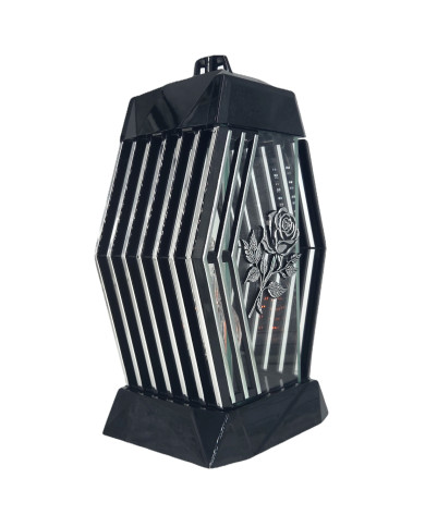 Piękny duży lampion 37cm nowoczesny wzór glamour Lamel czarno srebrny róża