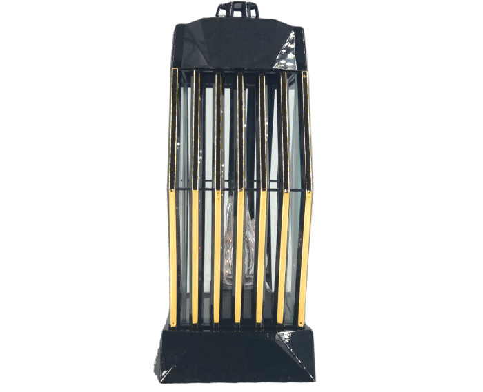 Piękny duży lampion 37cm nowoczesny wzór glamour Lamel czarno złoty róża