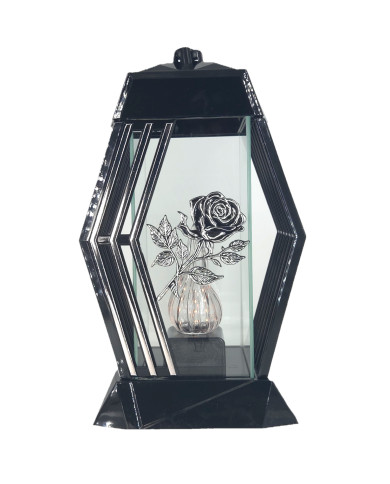 Piękny duży lampion 37cm nowoczesny wzór glamour Lamel czarno srebrny róża Piękny duży lampion 37cm nowoczesny wzór glamour Lamel czarno srebrny róża