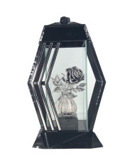 Piękny duży lampion 37cm nowoczesny wzór glamour Lamel czarno srebrny róża