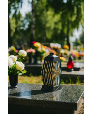 Piękny duży lampion 37cm nowoczesny wzór glamour Lamel czarno złoty róża