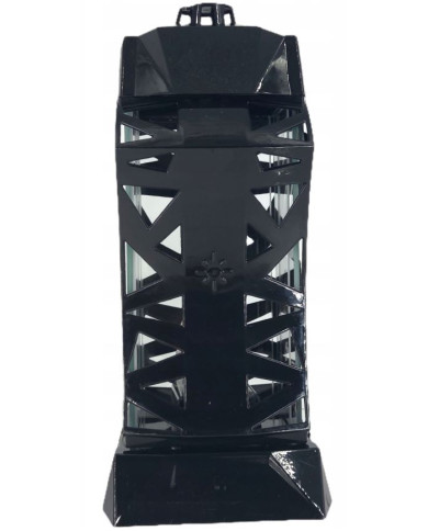 Piękny duży lampion ażur 37cm złoty czarny kapliczka z kwiatem Piękny duży lampion ażur 37cm złoty czarny kapliczka z kwiatem