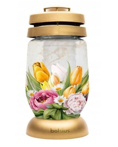 Znicz BOLSIUS wiosennymi kwiatami- Bolsius Wiosna