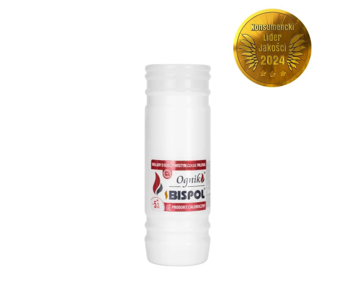 Wkład parafinowy BISPOL Ognik zalewany WP5N 5 dni / 120h / 18cm do zniczy