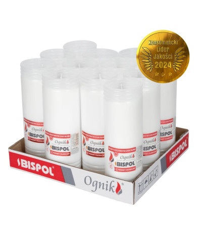 Wkład parafinowy BISPOL Ognik zalewany WP7 7 dni / 168h/ 21cm do zniczy