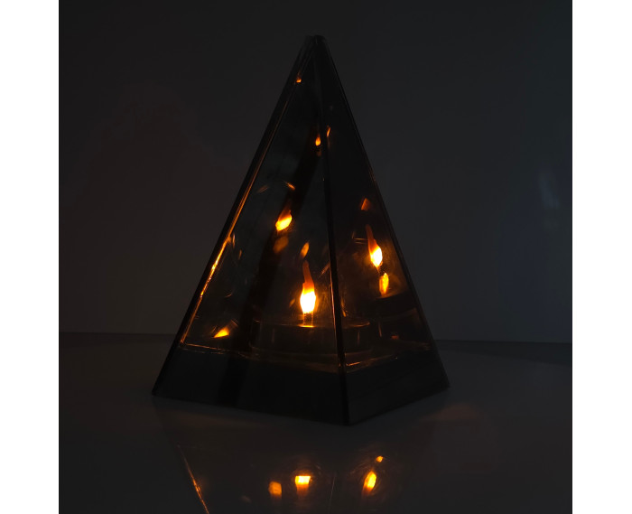 Lustrzany Znicz Efekt 3D Nieskończoności Stożek Szklany LED Piramida