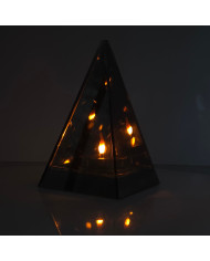 Lustrzany Znicz Efekt 3D Nieskończoności Stożek Szklany LED Piramida