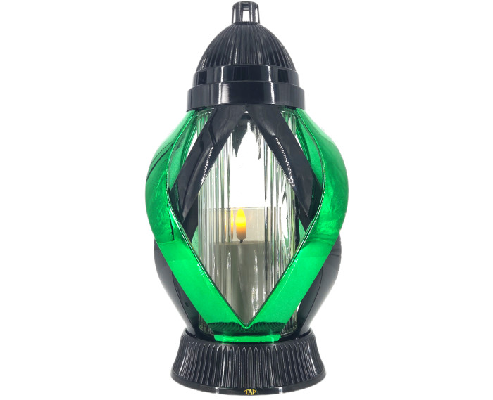 Znicz na boże narodzenie choinka metalizowany czarno zielony piękny 29cm