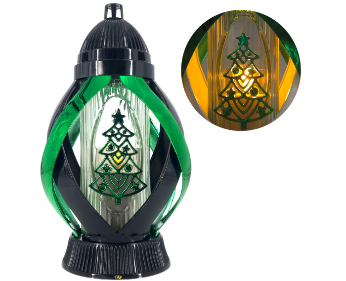 Znicz na boże narodzenie choinka metalizowany czarno zielony piękny 29cm