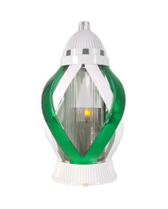 Znicz na boże narodzenie choinka metalizowany biało zielony piękny 29cm