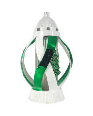 Znicz na boże narodzenie choinka metalizowany biało zielony piękny 29cm