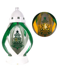 Znicz na boże narodzenie choinka metalizowany biało zielony piękny 29cm