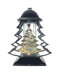 Duży znicz 34cm choinka boże narodzenie czarno złoty