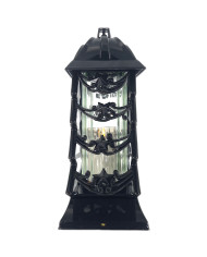 Duży znicz 34cm choinka boże narodzenie czarno srebrny