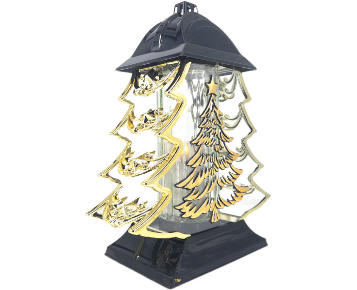 Duży znicz 34cm choinka boże narodzenie piękny metalizowany złoty lampion