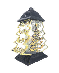 Duży znicz 34cm choinka boże narodzenie piękny metalizowany złoty lampion