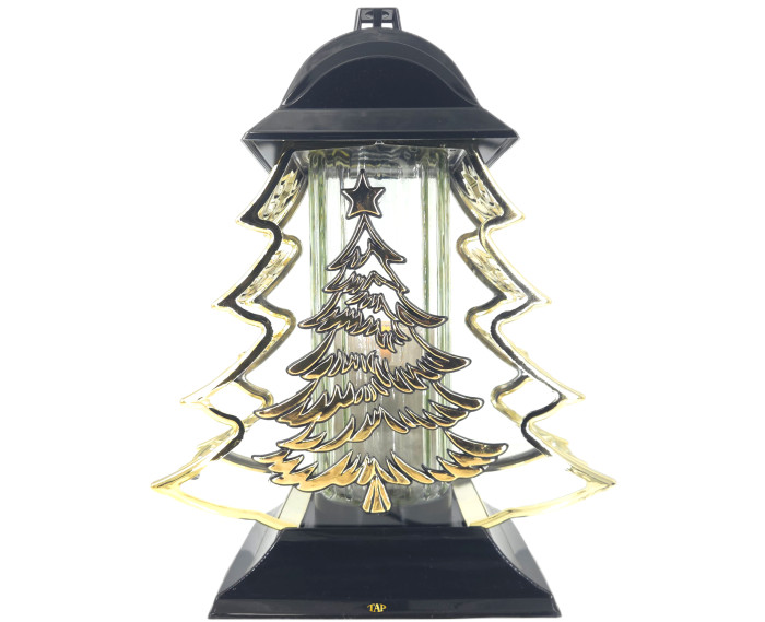 Duży znicz 34cm choinka boże narodzenie piękny metalizowany złoty lampion