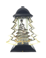 Duży znicz 34cm choinka boże narodzenie piękny metalizowany złoty lampion