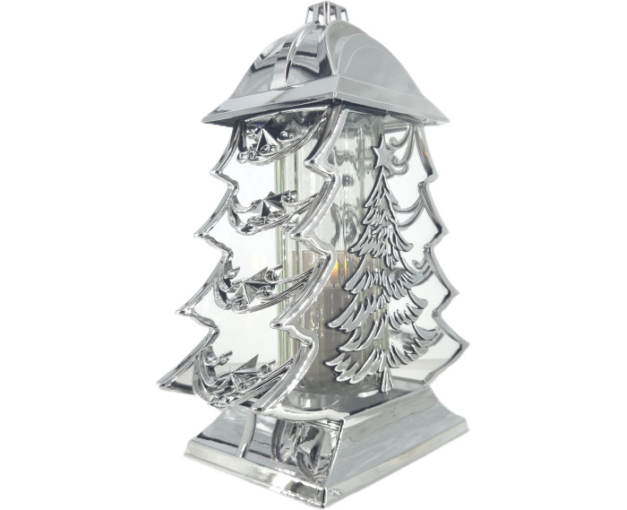 Duży znicz metalizowany glamour srebrny 34cm choinka boże narodzenie piękny