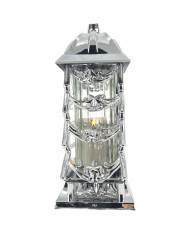 Duży znicz metalizowany glamour srebrny 34cm choinka boże narodzenie piękny