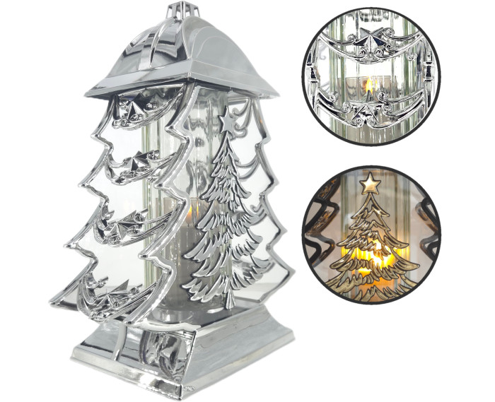 Duży znicz metalizowany glamour srebrny 34cm choinka boże narodzenie piękny