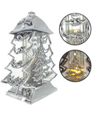 Duży znicz metalizowany glamour srebrny 34cm choinka boże narodzenie piękny