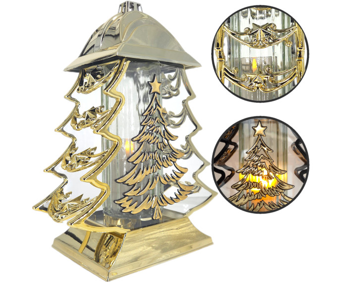 Duży znicz metalizowany glamour złoty 34cm choinka boże narodzenie piękny