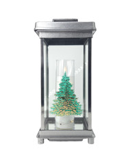 Duży znicz kapliczka srebrna boże narodzenie choinka zielona 32cm