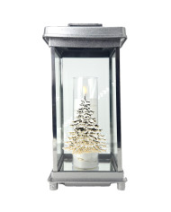 Duży znicz kapliczka srebrna boże narodzenie choinka biała 32cm