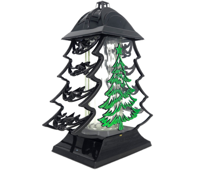 Duży znicz 34cm choinka boże narodzenie czarno zielony