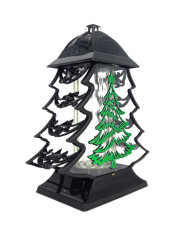 Duży znicz 34cm choinka boże narodzenie czarno zielony